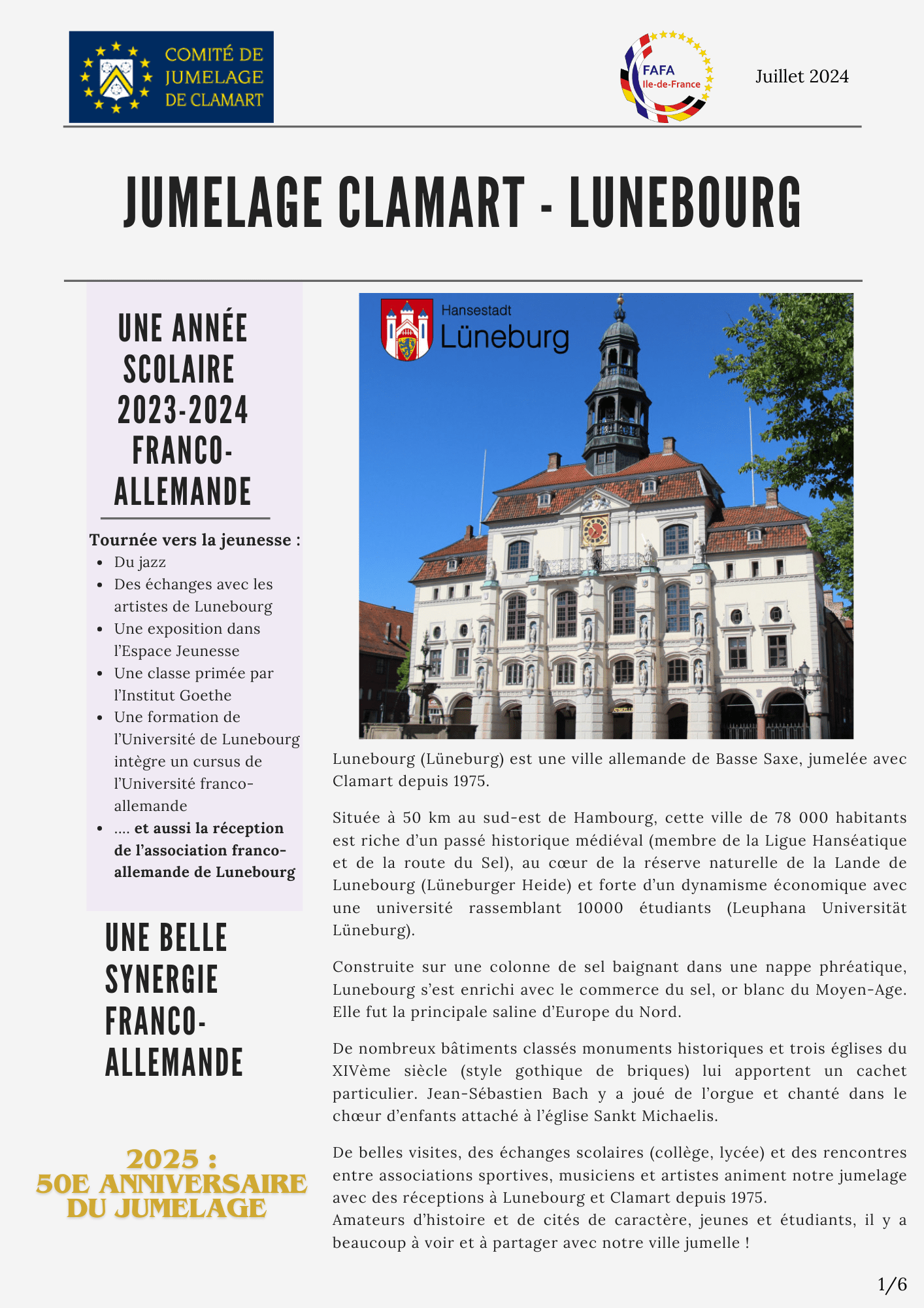 2024 – Newsletter juillet 2024 du jumelage Clamart-Lunebourg